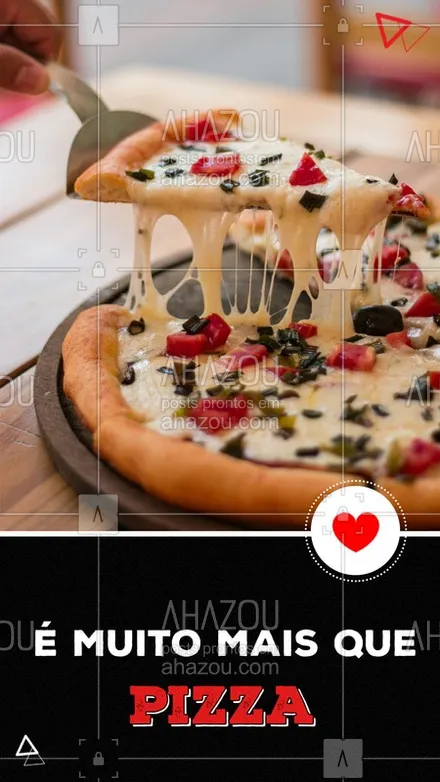 posts, legendas e frases de pizzaria para whatsapp, instagram e facebook: Aqui nós temos muito mais que uma simples pizza, nós temos a verdadeira pizza! venha saborear a melhor da região ? #Pizzaria #Pizza #Ahazou 