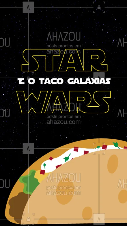 posts, legendas e frases de cozinha mexicana para whatsapp, instagram e facebook: Ei Jedi! Que tal o melhor taco das galáxias para comemorar o dia de Star Wars? Entre em contato e peça já o seu! #comidamexicana #cozinhamexicana #vivamexico #ahazoutaste #vivamexico #texmex #nachos #StarWars #diadestarwars