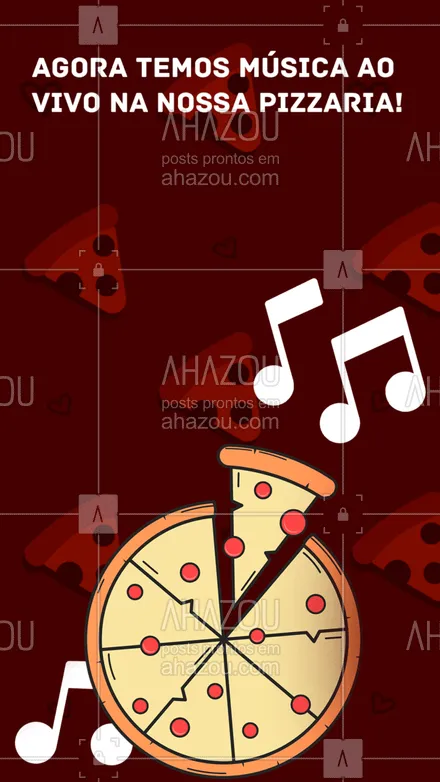 posts, legendas e frases de pizzaria para whatsapp, instagram e facebook: Para os amantes de música, gostaríamos de informar que a nossa pizzaria conta com a participação de músicos profissionais para alegrar a sua noite! #ahazoutaste #pizza  #pizzalovers  #pizzaria  #pizzalife 