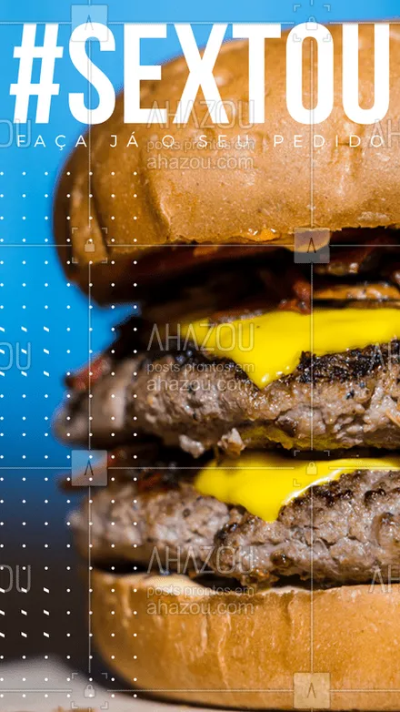 posts, legendas e frases de hamburguer para whatsapp, instagram e facebook: Sextou e seu burger te espera. Peça agora o seu!
#ahazou #burger #ahazoutasty #comer 