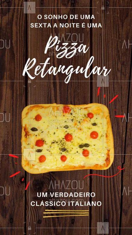 posts, legendas e frases de pizzaria para whatsapp, instagram e facebook: Você não vai perder essa chance de provar o verdadeiro sabor italiano, vai?! ?? 
#Pizza #PizzaRetangular #ahazoutaste  #pizzaria #pizzalife #pizzalovers