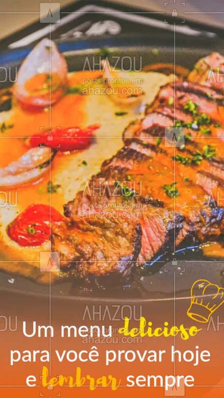 posts, legendas e frases de assuntos variados de gastronomia para whatsapp, instagram e facebook: Sabor inesquecível! Venha saborear os nossos pratos! ? #gastronomia #ahazoutaste #motivacional