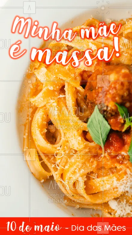 posts, legendas e frases de cozinha italiana para whatsapp, instagram e facebook: Um feliz Dia das Mães para todos os amantes de massa! ❤️ #diadasmaes #ahazoutaste #massa #comidaitaliana
