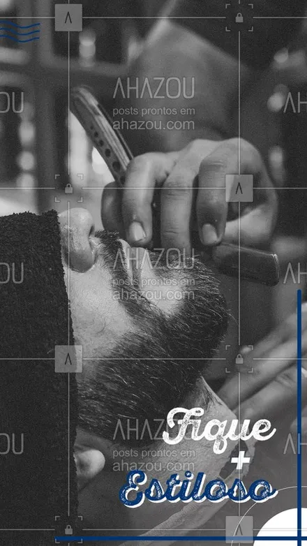 posts, legendas e frases de barbearia para whatsapp, instagram e facebook: Todo homem merece ficar muito mais estiloso, conheça nossos cuidados aqui da barbearia. #Barbearia #Homem #Ahazou 