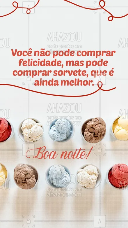 posts, legendas e frases de gelados & açaiteria para whatsapp, instagram e facebook: Uma noite é mais gostosa depois de tomar um bom sorvete, escolha o seu! 🤩🍨
#ahazoutaste #açaí  #açaíteria  #gelados  #cupuaçú  #icecream  #sorvete  #sorveteria 