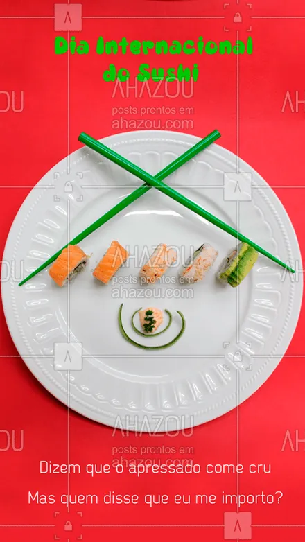 posts, legendas e frases de cozinha japonesa, assuntos variados de gastronomia para whatsapp, instagram e facebook: Só os amantes de sushi entendem… ?? 

#DiadoSushi #DiaInternacionaldoSushi #Sushi #AhazouTaste #Gastronomia #ComidaJaponesa #CulináriaJaponesa #Japa #SushiTime #SushiLover  #culinaria #sushidelivery