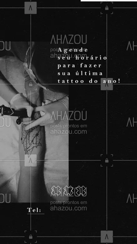 posts, legendas e frases de estúdios, tatuadores & body piercer para whatsapp, instagram e facebook: Não perca tempo e garanta seu horário⏰ para fazer seu último desenho desse ano ?!
#tattoo #AhazouInk #tatuagem #desenho #AnoNovo #Natal #FimdeAno 
