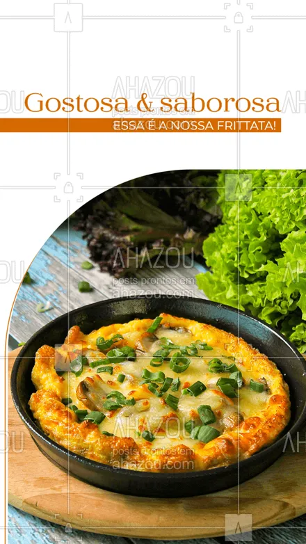 posts, legendas e frases de cozinha italiana para whatsapp, instagram e facebook: Temos diversos recheios para acompanhar a sua frittata, venha experimentar! 😋
#frittata #ahazoutaste #comidaitaliana  #cozinhaitaliana  #italianfood  #italy  #massas 