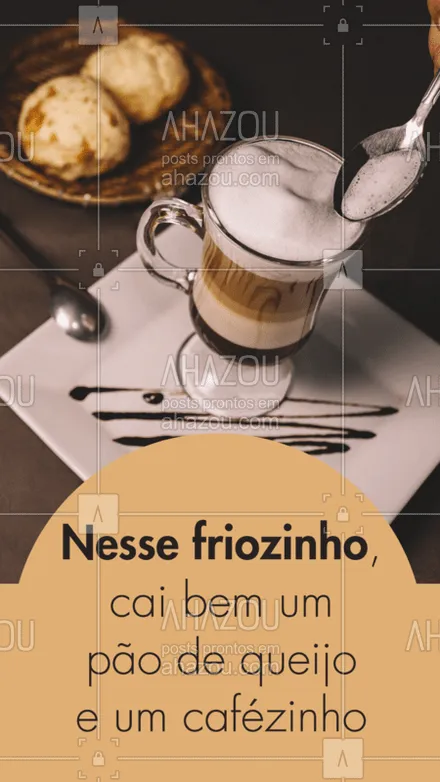 posts, legendas e frases de cafés para whatsapp, instagram e facebook: Não há dupla mais perfeita do que essa! ? #cafe #ahazoutaste #cafeteria #paodequeijo