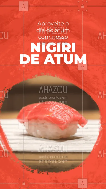 posts, legendas e frases de cozinha japonesa para whatsapp, instagram e facebook: Venha provar o melhor nigiri de atum que você vai provar. #ahazoutaste #comidajaponesa  #japa  #sushidelivery  #sushilovers  #sushitime  #japanesefood 