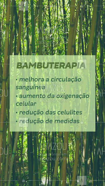 posts, legendas e frases de estética corporal para whatsapp, instagram e facebook: Já conhece a bambuterapia? Essa técnica de massagem modeladora realizada com bambus é muito eficiente para modelar o corpo e reduzir celulites e medidas. #bambuterapia #ahazou #esteticacorporal #massagemmodeladora