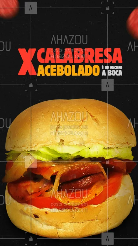 posts, legendas e frases de hamburguer para whatsapp, instagram e facebook: O X-calabresa acebolado é aquele lanche que dá gosto de encher a boca. O único problema é que você vai terminar de comer rapidinho. Mas tudo bem, é só pedir outro pra viagem. ?
#ahazoutaste #xcalabresaacebolado #lanches #lanchonete 