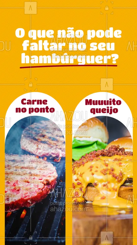 posts, legendas e frases de hamburguer para whatsapp, instagram e facebook: Aqui você tem a opção de escolher o ponto da carne e a opção de acrescentar muuuito queijo.
Qual das duas você escolhe? Deixe nos comentários.
#ahazoutaste  #burgerlovers  #hamburgueria  #burger  #artesanal  #hamburgueriaartesanal 