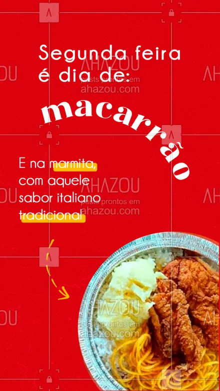 posts, legendas e frases de marmitas para whatsapp, instagram e facebook: Macarrão para uma segunda feira é ótimo, ainda mais se for em uma marmita perfeita par você!!

#marmitex #marmitando #comidacaseira #comidadeverdade #marmitas #itália #massas #qualidade