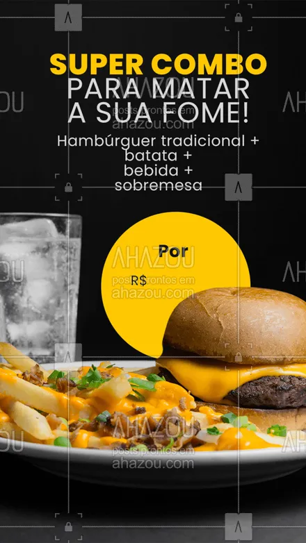 posts, legendas e frases de hamburguer para whatsapp, instagram e facebook: O que você está esperando para pedir esse SUPER COMBO! 😋🍔 #combo #hamburguertradicional #ahazoutaste #burgerlovers #hamburgueria #hamburgueriaartesanal #burger