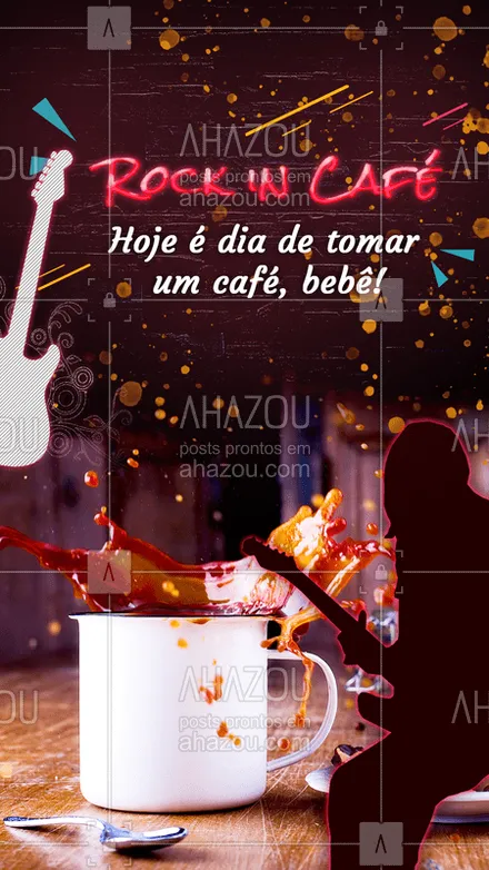 posts, legendas e frases de cafés para whatsapp, instagram e facebook: Para entrar no clima do Rock in Rio! ?? #rockinrio #café #ahazoutaste #cafés