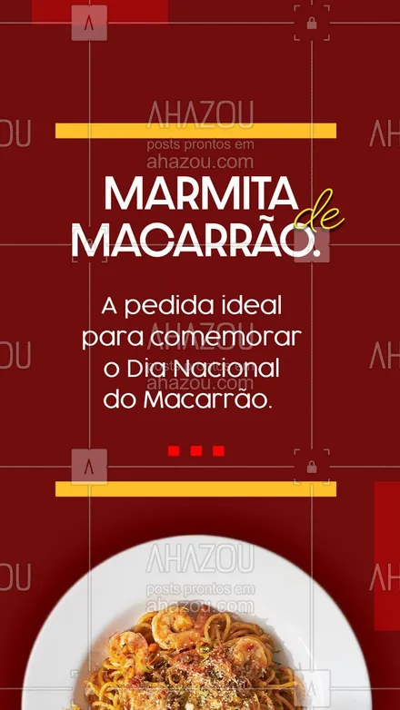posts, legendas e frases de marmitas para whatsapp, instagram e facebook: Nesse Dia Nacional do Macarrão, não pense duas vezes, peça nossas deliciosas opções de marmita de massa e tenha um dia deliciosamente perfeito. #comidacaseira #comidadeverdade #marmitando #marmitas #marmitex #ahazoutaste #sabor #qualidadede #massa #pasta #macarrão #marmitademacarrão #dianacionaldomacarrão