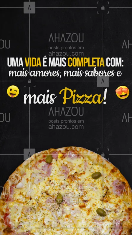 posts, legendas e frases de pizzaria para whatsapp, instagram e facebook: Pizza, pizza e pizza, por dias mais felizes! 💖🍕
#ahazoutaste #pizza  #pizzalife  #pizzalovers  #pizzaria 