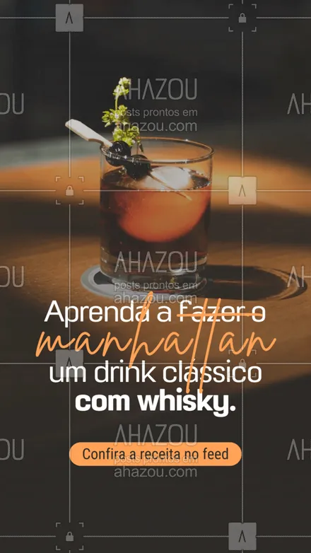 posts, legendas e frases de bares para whatsapp, instagram e facebook: 🥃 Gosta de um drink clássico? Então vem cá: 

👉 Pegue um copo misturador de drinks e encha de gelo. Depois disso você vai acrescentar 45ml de Whisky, 25ml de Vermute e 2 Dashes de Bitter. Mexa tudo e coe em uma taça de coquetel. Coloque uma cereja para decorar e pronto. Cheers! 


#Receita #Whisky #DrinkcomWhisky #AhazouTaste #ReceitadeBebidas #Bebidas #DrinksemCasa #BaremCasa

