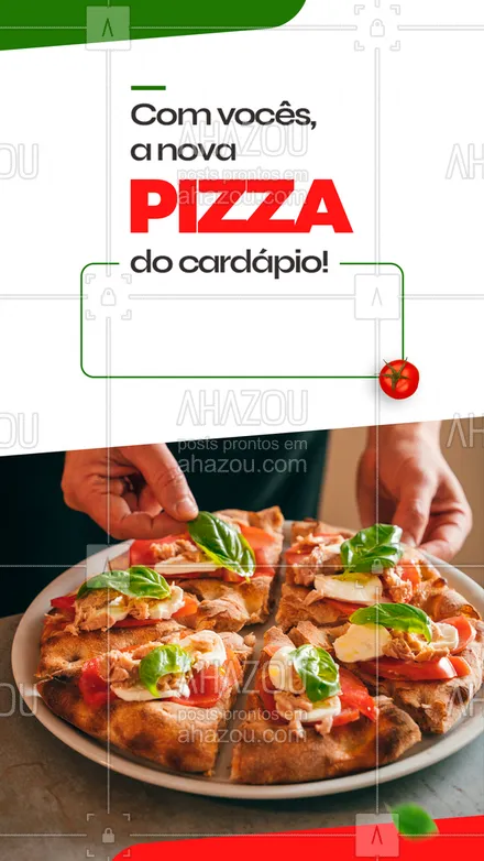posts, legendas e frases de pizzaria para whatsapp, instagram e facebook: Quer experimentar algo diferente hoje? Vai de pizza 🍕! 
Estamos com um novo sabor irresistível para você experimentar. Bordas crocantes, massa e molho caseiros, de praxe! Mas o sabor imperdível e impossível de descrever, só comendo para saber! Peça já a sua 🍕📲(inserir WhatsApp).


#ahazoutaste #pizzaria  #pizzalovers  #pizzalife  #pizza 