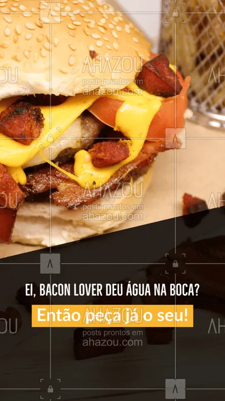 posts, legendas e frases de hamburguer para whatsapp, instagram e facebook: Não passe vontade, passe o cartão. Peça já o seu x-bacon ??! #hamburgueriaartesanal #hamburgueria #burgerlovers #ahazoutaste #burger #artesanal #bacon #xbacon #promoçao