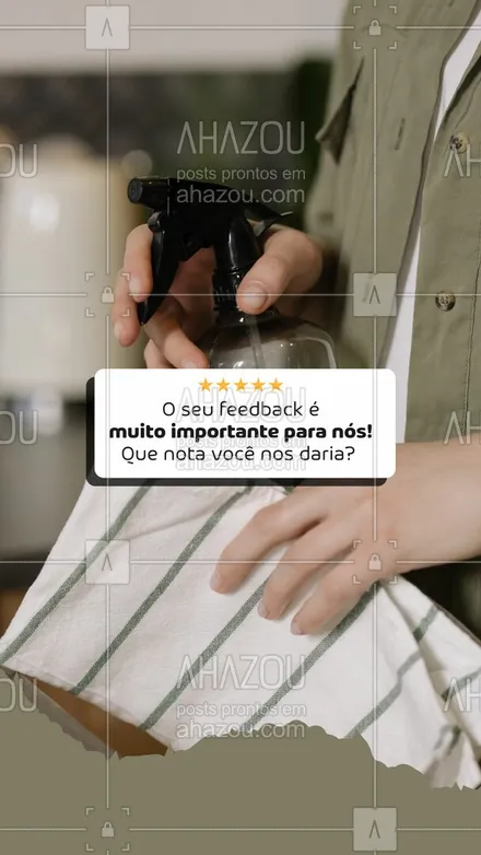 posts, legendas e frases de faxina para whatsapp, instagram e facebook: Ajude-nos a melhorar os nossos serviços, nos avalie! 
#AhazouServiços #depoimento #avaliação #feedback #limpeza  #faxina 