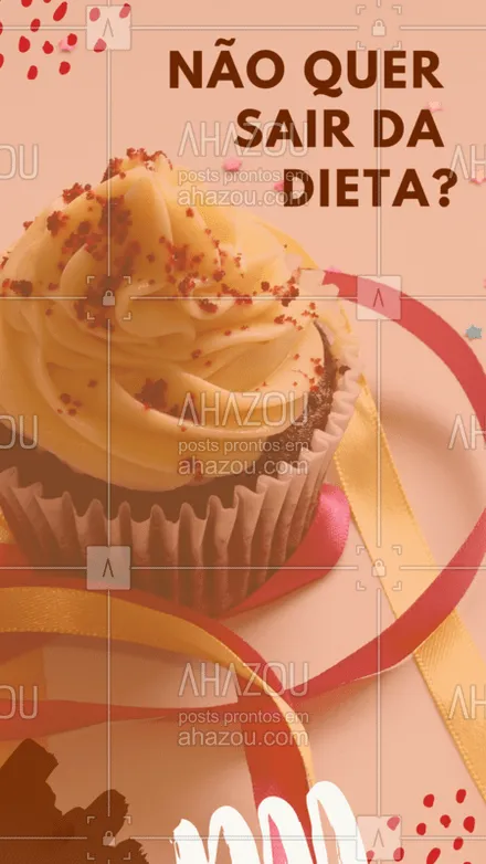posts, legendas e frases de doces, salgados & festas para whatsapp, instagram e facebook: Experimente nossos deliciosos Cupcakes Fit. #doce #cupcake #ahazoudoces #fit #dieta #saudavel