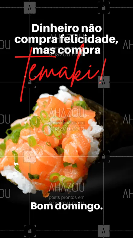 posts, legendas e frases de cozinha japonesa para whatsapp, instagram e facebook: E compra sushi e niguiris também! 🍱😋 #ahazoutaste #comidajaponesa  #japa  #japanesefood  #sushidelivery  #sushilovers  #sushitime 