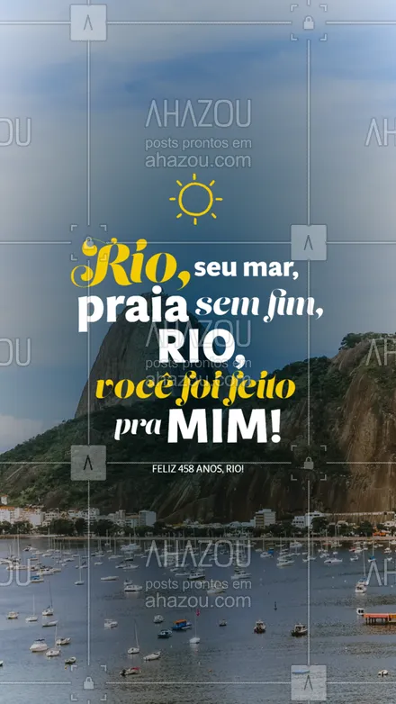 posts, legendas e frases de posts para todos para whatsapp, instagram e facebook: Parabéns pra essa cidade maravilhosa, cheia de belezas naturais! Parabéns, Rio de Janeiro!
#Parabéns #ahazou #Rio