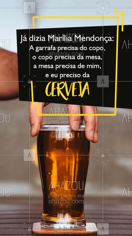 posts, legendas e frases de bares para whatsapp, instagram e facebook: A gente prefere essa versão: Ninguém vai beber sozinho, TODO MUNDO VAI BEBER! ???? #cerveja #ahazou #mariliamendonça
