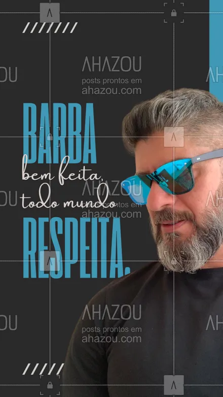 posts, legendas e frases de barbearia para whatsapp, instagram e facebook: Para ter uma barba de respeito, você precisa dar aquela passada aqui para dar um trato nela. Estamos te esperando! 👊🏻😎
#AhazouBeauty #barba  #barbearia  #barbeiromoderno  #barbeiro  #barbeirosbrasil  #barber  #barberLife  #barberShop  #barbershop  #brasilbarbers  #cuidadoscomabarba 