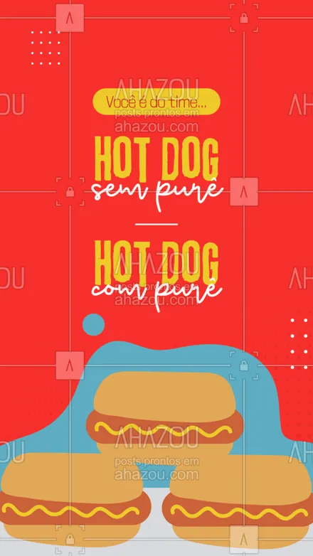 posts, legendas e frases de hot dog  para whatsapp, instagram e facebook: Comente aqui qual a sua forma favorita de comer um delicioso cachorro quente. #ahazoutaste #enquete #hotdog #food #cachorroquente 