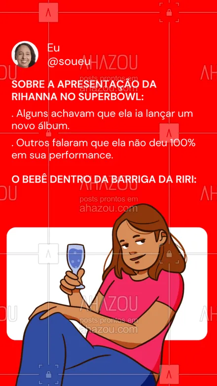 posts, legendas e frases de posts para todos para whatsapp, instagram e facebook: Bebê nº 2 da Riri chegou com tudo no Superbowl. 

#ahazou #Superbowl #Rihanna #Riri #RihannanoSuperBowl #Meme
