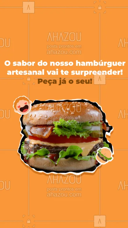 posts, legendas e frases de hamburguer para whatsapp, instagram e facebook: Os melhores ingredientes combinados em um delicioso hambúrguer artesanal, garantem uma explosão de sabores incríveis! Entre em contato e peça o seu, você vai se surpreender! #hamburgueriaartesanal #hamburgueria #burgerlovers #ahazoutaste #burger #artesanal #hamburguerartesanal #ahazoutaste 