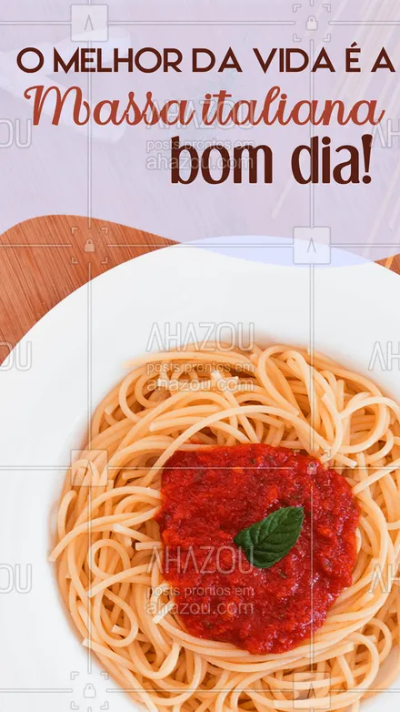 posts, legendas e frases de cozinha italiana para whatsapp, instagram e facebook: Comece o dia com o pé direito: escolhendo qual será o prato do almoço! 🤩
#massa #bomdia #pasta #ahazoutaste  #comidaitaliana  #cozinhaitaliana 