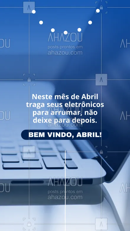 posts, legendas e frases de eletrônicos & eletrodomésticos para whatsapp, instagram e facebook: Agende já seu horário e traga seus eletrônicos para a manutenção. 📱🔧 #AhazouTec #assistenciaeletrodomesticos #assistenciatecnica #assistentetecnico #conserto #eletros #consertodeeletronicos #motivacional