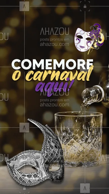 posts, legendas e frases de bares para whatsapp, instagram e facebook: Seu carnaval vai ser ainda melhor aqui. Os melhores drinks e aperitivos para você aproveitar muito. #bar #cocktails #drinks #lounge #ahazoutaste #mixology #pub #carnaval #folia