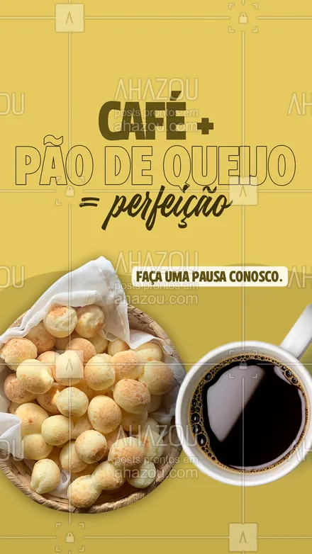 posts, legendas e frases de cafés para whatsapp, instagram e facebook: Venha nos visitar! Você merece um café da tarde fresquinho e preparado com amor. ❤️😊 #ahazoutaste #paodequeijo #cafe #cafezinho #cafeepaodequeijo #cafeteria #lanchonete #paozinhodequeijo  #coffee  #coffeelife  #café  #barista 