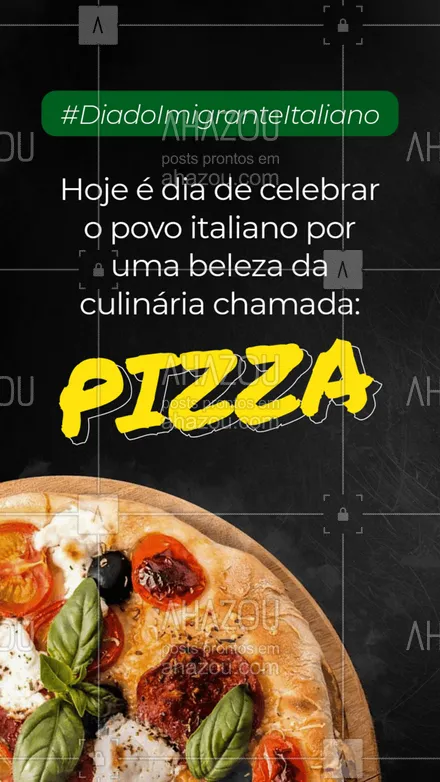posts, legendas e frases de pizzaria para whatsapp, instagram e facebook: Todo nosso agradecimento e um brinde com pizza para os imigrantes italianos.?❤️️

#DiadoImigranteItaliano #AhazouTaste #Pizza #Pizzaria #Gastronomia
