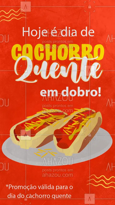 posts, legendas e frases de hamburguer, hot dog , comidas variadas para whatsapp, instagram e facebook: Para comemorar um dia incrível desses, só se for comendo Cachorro Quente em dobro! ??#CachorroQuente #HotDog #ahazoutaste #EmDobro  #hotdoglovers