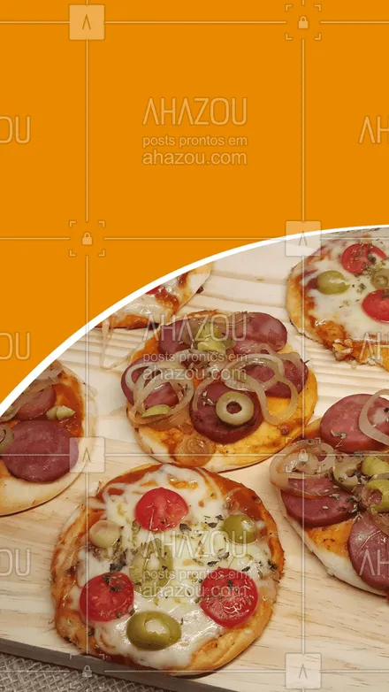 posts, legendas e frases de doces, salgados & festas, pizzaria para whatsapp, instagram e facebook: O petisco perfeito para o seu dia, faça a encomenda da sua mini pizza. #minipizza #ahazoutaste #encomenda  #salgados 