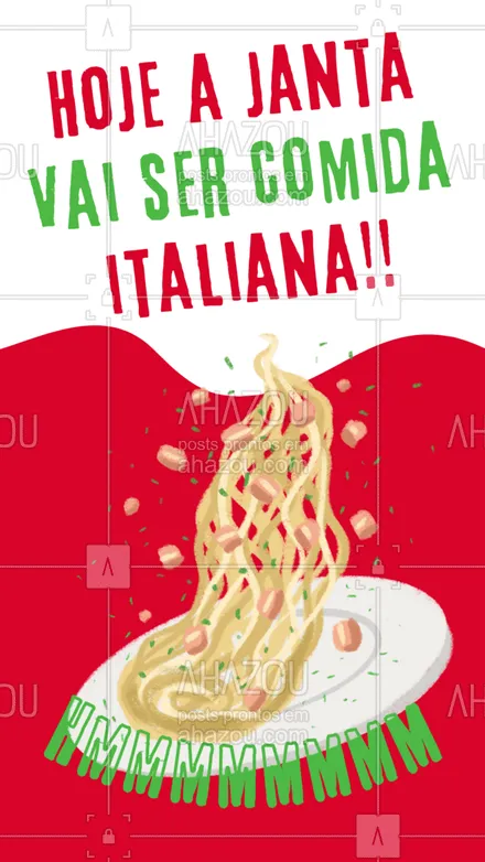 posts, legendas e frases de cozinha italiana para whatsapp, instagram e facebook: Sem dúvidas, né gente?? A janta hoje vai ser aquela comida italiana tradicional, de respeito! #ahazoutaste #pasta #restauranteitaliano #massas #comidaitaliana #cozinhaitaliana #italy #italianfood