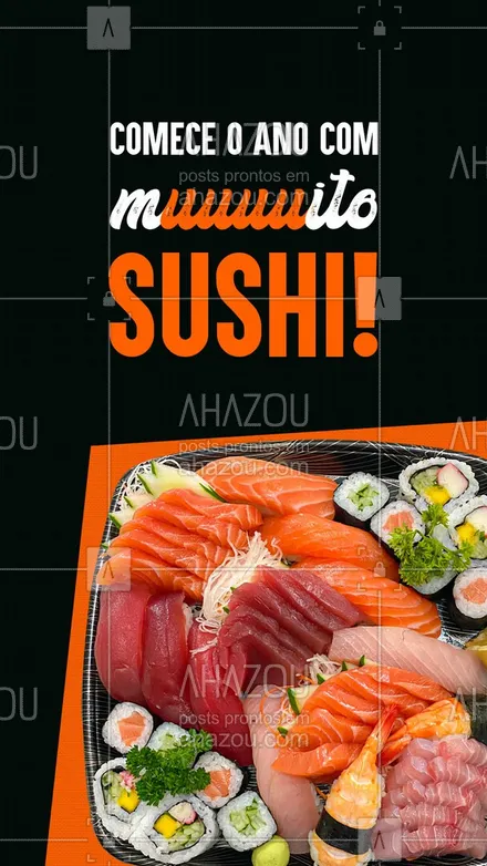 posts, legendas e frases de cozinha japonesa para whatsapp, instagram e facebook: Muuuito mesmo...Assim que é bom! Sushi nunca é demais. Faça seu pedido! #ahazoutaste  #japa #japanesefood #sushilovers #comidajaponesa #sushitime
