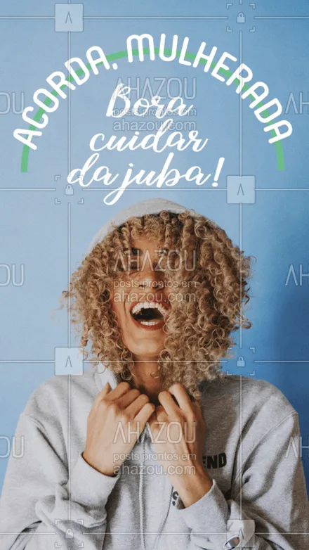 posts, legendas e frases de cabelo para whatsapp, instagram e facebook: Bom diaaa! Bora começar o dia cuidando da juba? #cabelo #ahazou #cabeleireiro #salaodebeleza #bomdia
