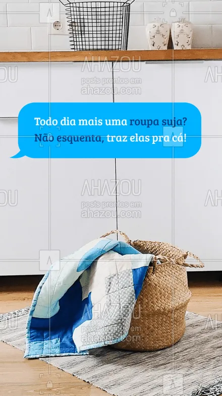 posts, legendas e frases de lavanderia para whatsapp, instagram e facebook:  A gente pode resolver tudo isso rapidinho! ?
#roupasuja #AhazouServicos #lavanderia 