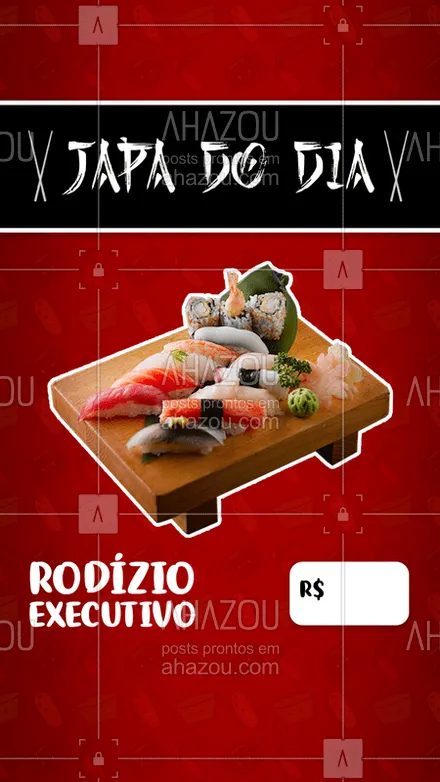 posts, legendas e frases de cozinha japonesa para whatsapp, instagram e facebook: É promoção do dia que você quer? Então corre que hoje nosso JAPA DO DIA está imperdível!!!
???‍♀?‍♂
#promoçãododia #rodizio #sushi #comidajaponesa #ahazoutaste #bandbeauty