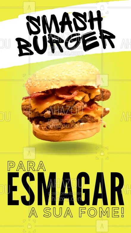 posts, legendas e frases de hamburguer para whatsapp, instagram e facebook: É impossível resistir a um smash desses. #smashburger #burger #ahazoutaste #hamburgueria #artesanal 