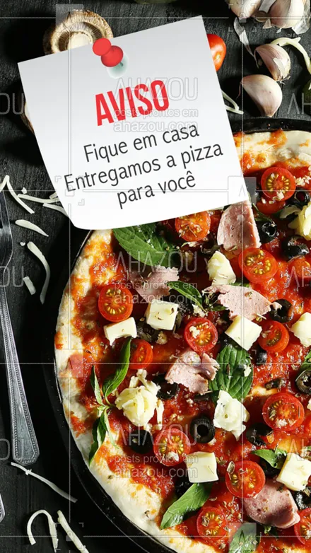 posts, legendas e frases de pizzaria para whatsapp, instagram e facebook: Não corra riscos. Vamos entregar a pizza quentinha na sua casa. ??

#pizza #delivery #quarentena #ahazou 