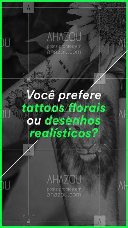 posts, legendas e frases de estúdios, tatuadores & body piercer para whatsapp, instagram e facebook: E aí, quais são as suas preferidas? 🤔
#tattoos #tattoo #AhazouInk  #tattoofloral #estudiodetattoo