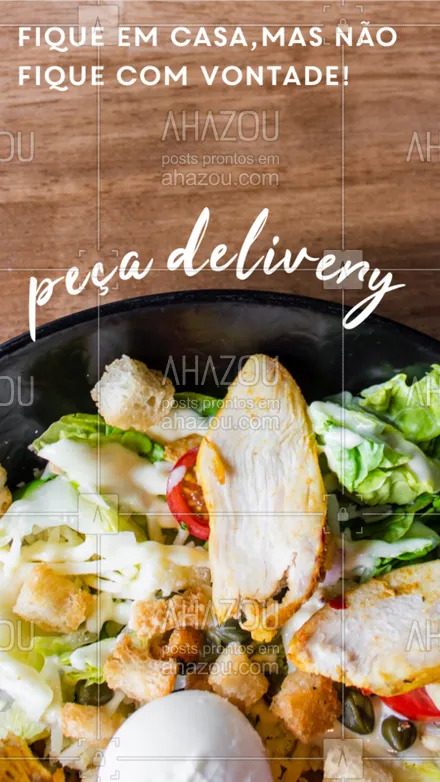 posts, legendas e frases de saudável & vegetariano para whatsapp, instagram e facebook: Bateu aquela vontade de comer uma salada? Não fique na vontade, peça pela whats e entregamos para você!

#salada #ahazoutaste #delivery #quarentena
